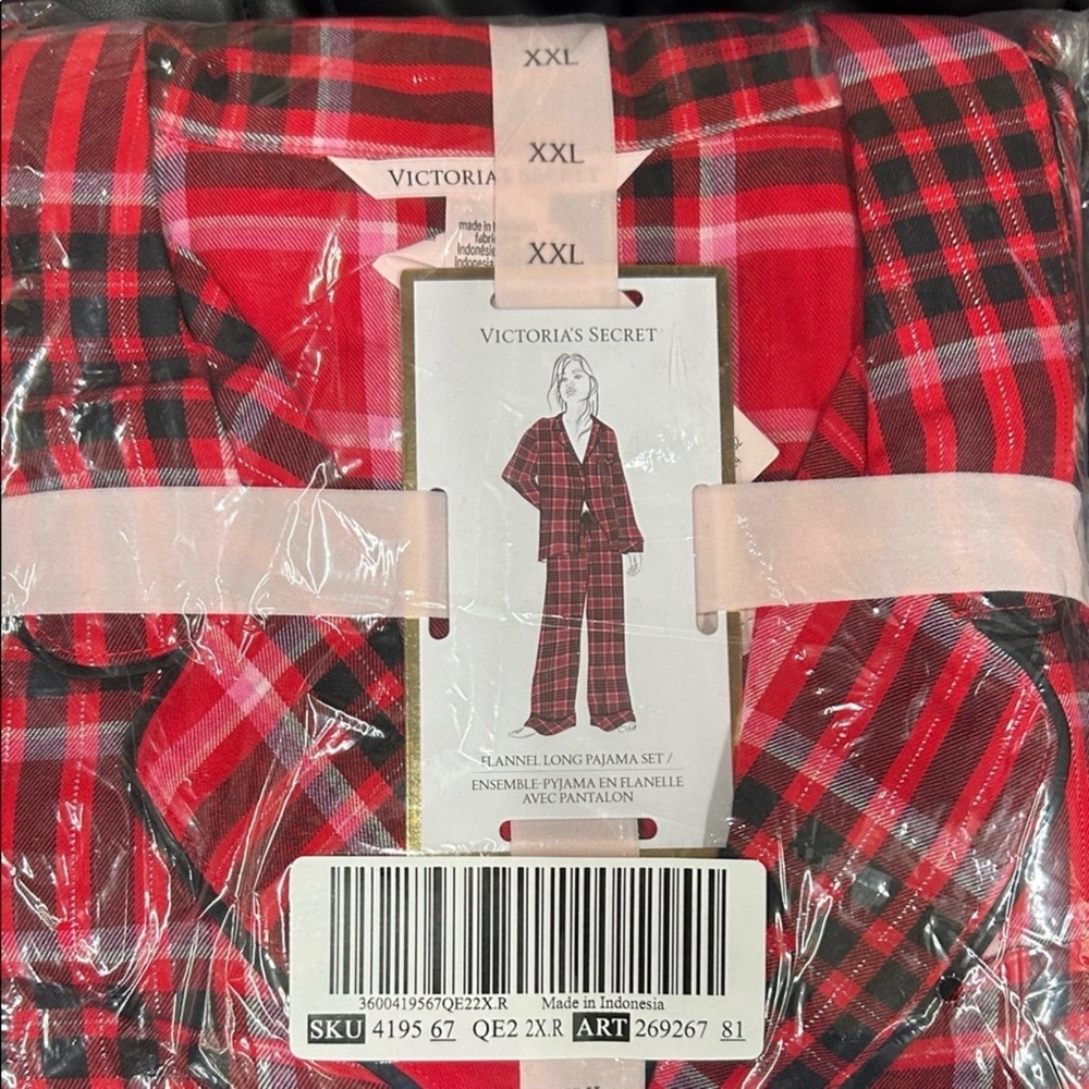 Victoria’s Secret Red Plaid Flannel Pajama Set – XXL – Button Up & Pants NWT - Picture 1 of 3